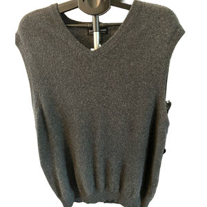 Joseph & Lyman 100% Cashmere sweater vest men gray casual quiet luxury‎ vintage